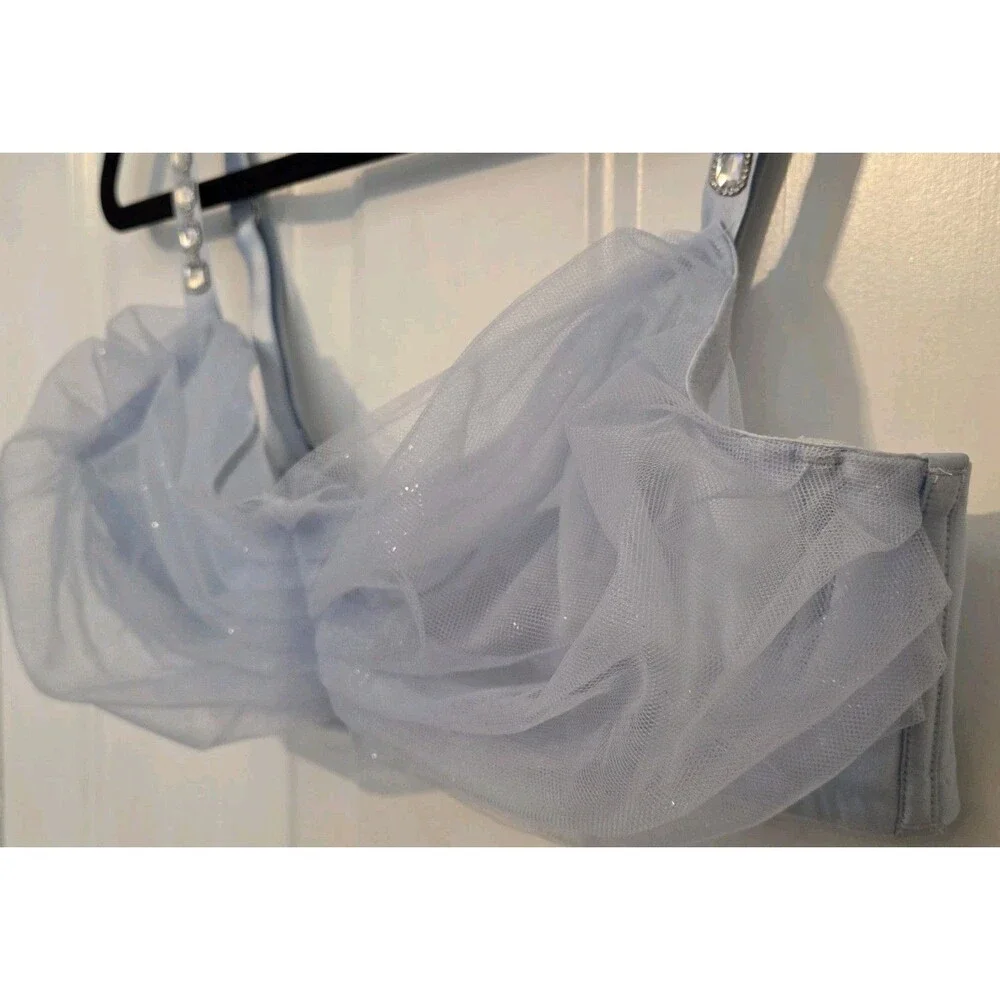 Victoria's Secret Dream Angels Twinkle bra glitter tulle & Crystal Straps - XL